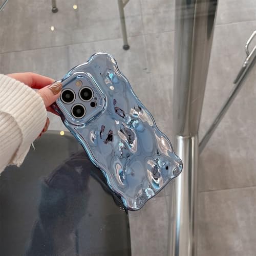 VIPAVA Luxuriöse gewellte 3D-Texturbeschichtung in Silber und Gold für die Handyrückseite des iPhone 11 12 13 14 15 Pro Max, Blau, Für iPhone 12 VIPAVA Luxuriöse gewellte 3D-Texturbeschichtung in Silber und Gold für die Handyrückseite des iPhone 11 12 13 14 15 Pro Max, Blau, Für iPhone 12 von VIPAVA
