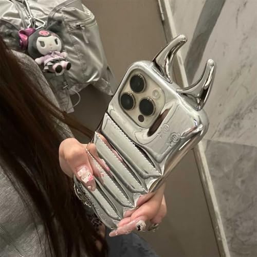 VIPAVA Retro 3D-Leder-Handyhülle für iPhone 15 14 13 12 Pro Max 15ProMax 3D Niedliche glänzende stoßfeste Hartschale, Silber, Für iPhone 14ProMax VIPAVA Retro 3D-Leder-Handyhülle für iPhone 15 14 13 12 Pro Max 15ProMax 3D Niedliche glänzende stoßfeste Hartschale, Silber, Für iPhone 14ProMax von VIPAVA