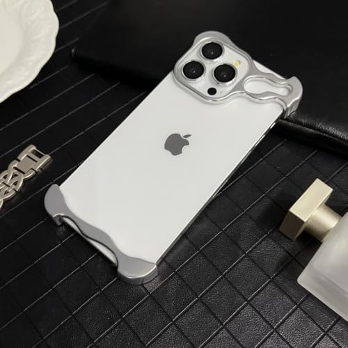 VIPAVA Shape Speciald Rahmenlose Telefonhülle aus Zinklegierung für iPhone 12 14 15 13 Pro Max Plus Linsenschutz Metall Anti-Drop-Schutz, Silber, für iPhone 12 VIPAVA Shape Speciald Rahmenlose Telefonhülle aus Zinklegierung für iPhone 12 14 15 13 Pro Max Plus Linsenschutz Metall Anti-Drop-Schutz, Silber, für iPhone 12 von VIPAVA