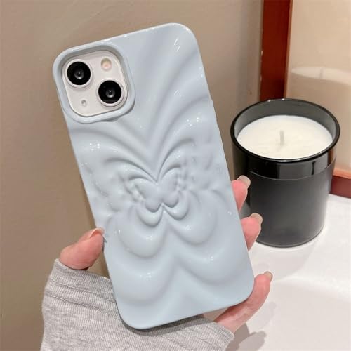VIPAVA Silberne 3D-Schmetterlings-Telefonhülle für iPhone 14 13 12 11 Pro Max Stilvolle Mädchen-Softshell Kreative einfarbige Silikonhülle, Hellblau, Für iPhone 11 VIPAVA Silberne 3D-Schmetterlings-Telefonhülle für iPhone 14 13 12 11 Pro Max Stilvolle Mädchen-Softshell Kreative einfarbige Silikonhülle, Hellblau, Für iPhone 11 von VIPAVA