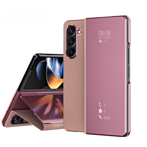 VIPAVA Spiegel-Lederhülle, ultradünne Komplettpaket-Telefonhülle für Samsung Galaxy Z Fold 6 5 4, transparente Schutzhülle mit Ständer, faltbar, Pink, für Z Fold 6 VIPAVA Spiegel-Lederhülle, ultradünne Komplettpaket-Telefonhülle für Samsung Galaxy Z Fold 6 5 4, transparente Schutzhülle mit Ständer, faltbar, Pink, für Z Fold 6 von VIPAVA