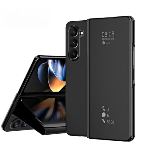 VIPAVA Spiegel-Lederhülle, ultradünne Komplettpaket-Telefonhülle für Samsung Galaxy Z Fold 6 5 4, transparente Schutzhülle mit Ständer, faltbar, Schwarz, für Z Fold 5 VIPAVA Spiegel-Lederhülle, ultradünne Komplettpaket-Telefonhülle für Samsung Galaxy Z Fold 6 5 4, transparente Schutzhülle mit Ständer, faltbar, Schwarz, für Z Fold 5 von VIPAVA