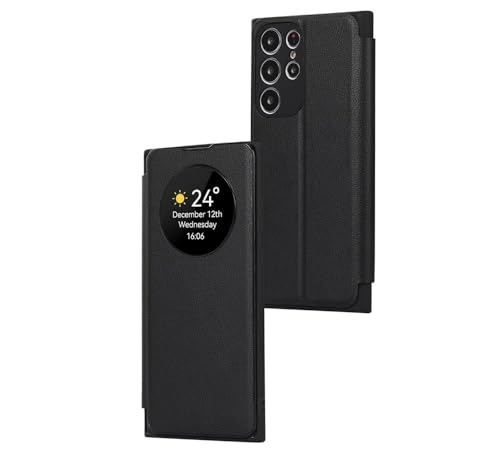 VIPAVA Transparente Fensterhülle, Leder-Brieftaschen-Karten-Clamshell-Schutzhülle für S24 S21 S22 S23 Ultra S30 Plus-Hülle, Schwarz, Für S30 Ultra VIPAVA Transparente Fensterhülle, Leder-Brieftaschen-Karten-Clamshell-Schutzhülle für S24 S21 S22 S23 Ultra S30 Plus-Hülle, Schwarz, Für S30 Ultra von VIPAVA