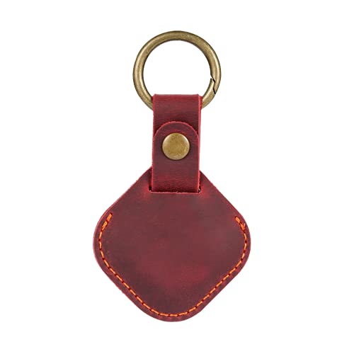 VIPERADE Airtag Anhänger Airtag AirTag Crazy Horse Leder Schlüsselanhänger Keyring AirTag Tracker Hülle Cover Hundehalsband Finder mit Schlüsselanhänger für 2021 Apple New AirTag - Rot von VIPERADE