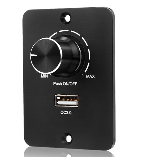 VIPMOON DC 12-24V LED Dimmer PWM Dimmschalter,5A 3 Drähte Dimmer für LED Lampen mit USB-Schnellladen QC 3.0 für Wohnmobil,Boot,LKW,12V dimmbar Lampe, einfarbige LED Streifen und Halogen Glühlampe VIPMOON DC 12-24V LED Dimmer PWM Dimmschalter,5A 3 Drähte Dimmer für LED Lampen mit USB-Schnellladen QC 3.0 für Wohnmobil,Boot,LKW,12V dimmbar Lampe, einfarbige LED Streifen und Halogen Glühlampe von VIPMOON