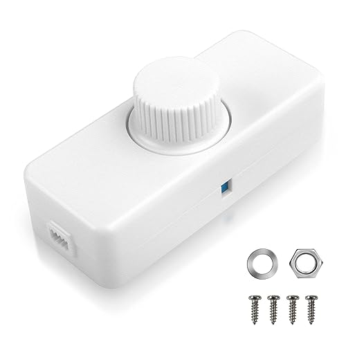 VIPMOON Dimmer für LED Lampen 230v LED Schnurdimmer 230v/50HZ LED Dimmer weiß Dimmer Schalter Dimmer Phasenabschnitt für Led Lampen/Glühlampen/Halogenlampen von VIPMOON
