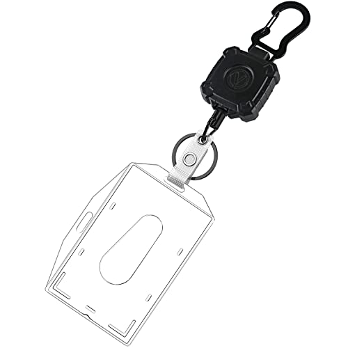 VIQWYIC 1 Stücke Einziehbarer Schlüsselanhänger, ID-Ausweishalter mit Klauenverschluss für ID-Kartenhalter (Quadrat) von VIQWYIC