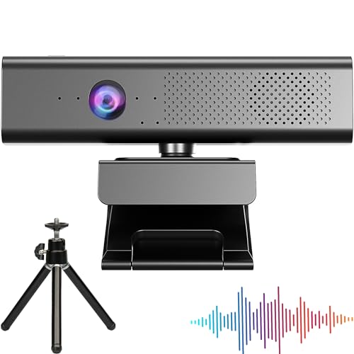 VISIXA® Videokonferenzsystem – 3in1 Webcam mit Mikrofon und Lautsprecher - Tripod Weites Sichtfeld Anti-Vibration-Clip Plug&Play Konferenzkamera - Full HD Webcam 1080p Camera 30FPS Kamera von VISIXA