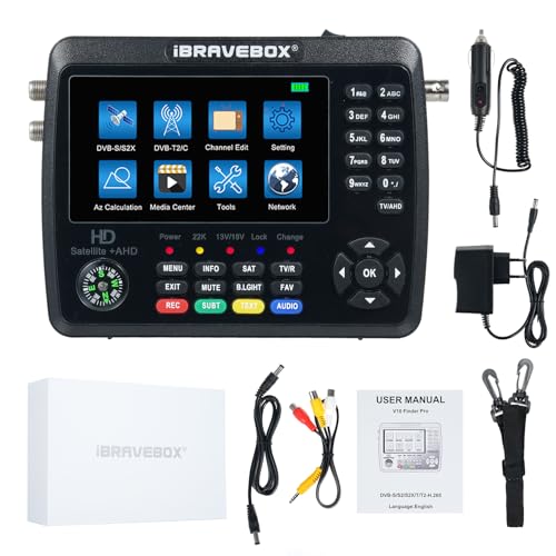 VISLONE Finder Pro+ Satellitenfinder-Signalmesser, 4000-mAh-Akku für DVB-S/S2/S2X/T/T2/C-Receiver, HD-Satelliten-TV-Signalfinder, 4,3-Zoll-LCD-Bildschirm VISLONE Finder Pro+ Satellitenfinder-Signalmesser, 4000-mAh-Akku für DVB-S/S2/S2X/T/T2/C-Receiver, HD-Satelliten-TV-Signalfinder, 4,3-Zoll-LCD-Bildschirm von VISLONE