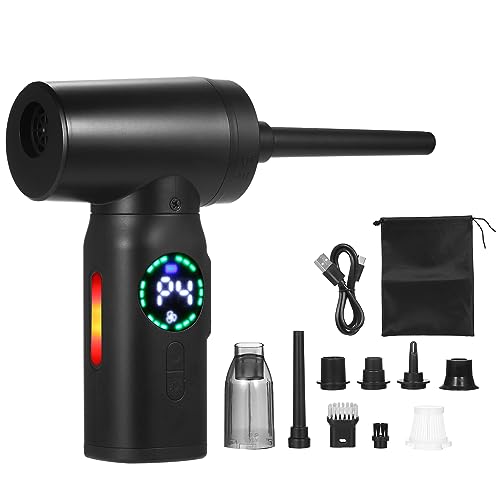 Vislone Compressed-Air-Duster-Cleaner with Digital Screen Brushless Motor, 120W 110000RPM 7500mAh Electric Air Dusters Cleaner Electric Air Duster Replace Air Can, Computer Duster Car Cleaning von VISLONE