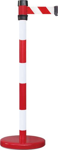 VISO BSK200RB Gurtabsperrpfosten rot / weiß Gurt rot weiß gestreift (Ø x H) 50mm x 980mm von VISO