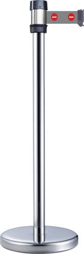 VISO RS 2 SR ENT Gurtabsperrpfosten silber verchromt Gurt grau mit Symbol (Ø x H) 50mm x 980mm von VISO