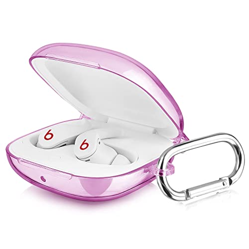 VISOOM Beats Fit Pro Case, Hartschalenetui für Apple Beats Fit Pro 2021 Stoßfestes Schutzetui für Ohrhörer mit Schlüsselanhänger Zubehör für Männer Frauen (Lila) von VISOOM