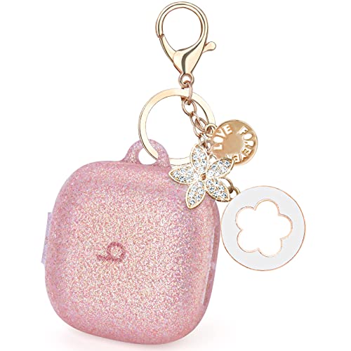 VISOOM Bling Beats Fit Pro Case Cover, Silikon Hülle mit Glitzer Schlüsselanhänger, Cute Beats Fit Pro Protector (Roségold) von VISOOM
