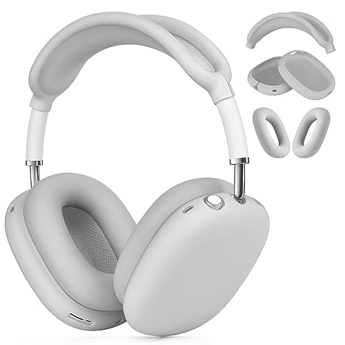 VISOOM Case für Airpods Max Kopfhörer, weiche Silikon Schutzhülle für Apple Airpod Max Zubehör Cases (Grau) von VISOOM