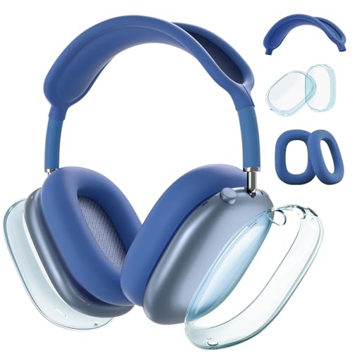 VISOOM Case für Airpods Max Kopfhörer, weiche TPU und Silikon Schutzhülle für Apple Airpod Max Zubehör Cases(Blau) von VISOOM