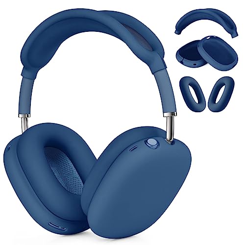 VISOOM Hülle für Airpods Max Kopfhörer, weiche Silikon Schutzhülle für Apple Airpod Max Zubehör Cases(Blau) von VISOOM