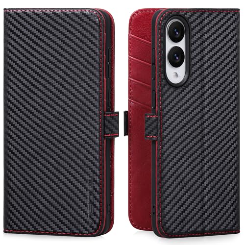 VISOUL Brieftaschen-Schutzhülle für Samsung Galaxy S25 Edge, echtes Leder, magnetische Folio-Schutzhülle mit Kartenhalter, Ständer, Klapphülle, kompatibel mit Samsung S25 Edge (6,7 Zoll von VISOUL