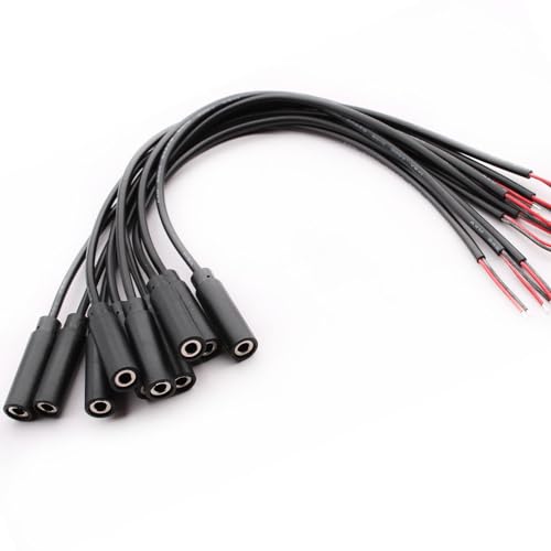 VISSQH 10Pcs 3,5mm Buchse zum blanken Draht mit offenem Ende TS 2-polige Mono-1/8-Zoll-zum löten3,5-mm-Klinkenstecker Audiokabelersatz for Repairing Audio Kopfhörer Cables(30cm) von VISSQH