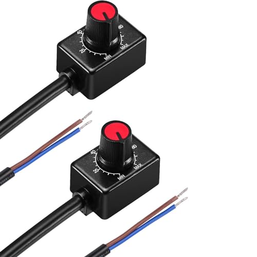 VISSQH 2pcs DC 0/1-10V LED Dimmer Mini Controller Rotary Switch PWM Dimming with Button Cap for 0/1-10V Dimmable LED Driver to Control Interior Lighting Growth Lamp von VISSQH