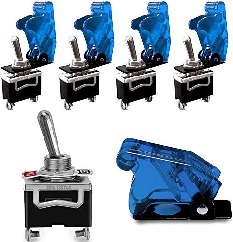VISSQH 5 Pack 12V Kippschalter,Auto Kippschalter,Metall Auto Wippschalter, wasserdicht 15A 250V / 20A 125V EIN/AUS Wippschalter,SPST 2-polig Rocker Toggle Switch mit Wasserdicht Schutzkappe VISSQH 5 Pack 12V Kippschalter,Auto Kippschalter,Metall Auto Wippschalter, wasserdicht 15A 250V / 20A 125V EIN/AUS Wippschalter,SPST 2-polig Rocker Toggle Switch mit Wasserdicht Schutzkappe von VISSQH
