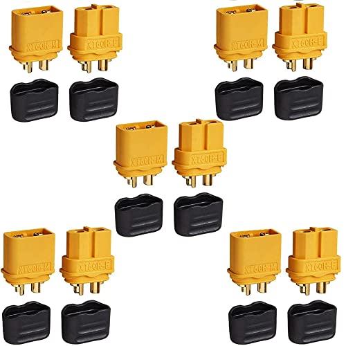 VISSQH 5 Pairs XT60 Battery Connectors, XT60 Male Female Plug Socket, XT60H Sheath Housing Connector for RC Model (5 Pairs XT60H Plug + 5 Pairs XT60H Sheath) von VISSQH