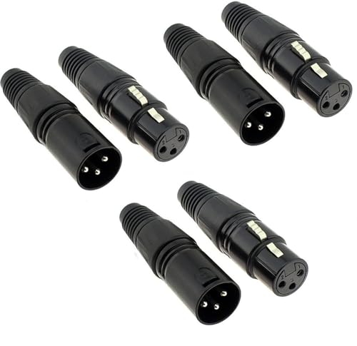 VISSQH 6 x 3-poliger XLR-Anschluss, Mikrofon-Audiobuchse, XLR-Lötanschluss, Männlich/Weiblich, Panel-Mount-Anschluss, Mikrofonkabelstecker, für Mikrofone, Lautsprecher uvm. VISSQH 6 x 3-poliger XLR-Anschluss, Mikrofon-Audiobuchse, XLR-Lötanschluss, Männlich/Weiblich, Panel-Mount-Anschluss, Mikrofonkabelstecker, für Mikrofone, Lautsprecher uvm. von VISSQH