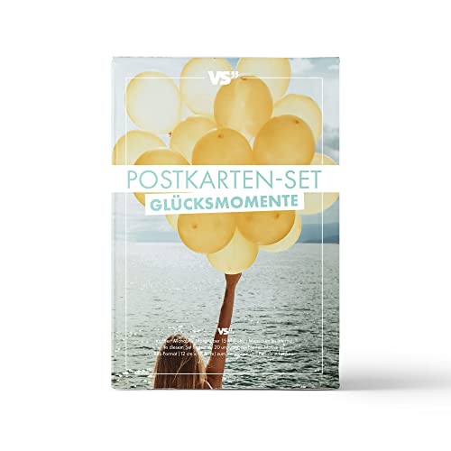 VISUAL STATEMENTS - 20 Postkarten im Set - Verschiedene Karten mit Sprüchen zum Thema Glücksmomente von VISUAL STATEMENTS