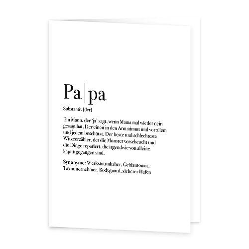 VISUAL STATEMENTS - Definition Papa Grußkarte - Synonym Grußkarte - Karte mit Spruch - Definitionskarte 10x14cm von VISUAL STATEMENTS