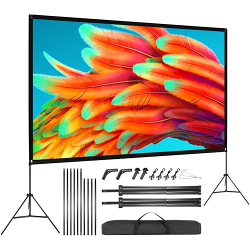 VISULAPEX 100" Leinwand Beamer HD 4K Stativleinwand, 160 Grad Betrachtungswinkel Beamer Leinwand mit Stativ Tragbare für Heimkino, Tagungsraum Hochzeiten von VISULAPEX