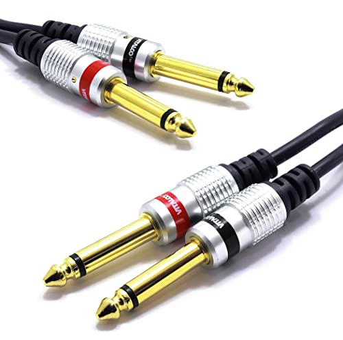 VITALCO 2x 6.3mm Klinke auf 2x 6.3 Mono Klinkenstecker Kabel 1.5m Doppel Jack TS Männlich Stereo Audiokabel von VITALCO
