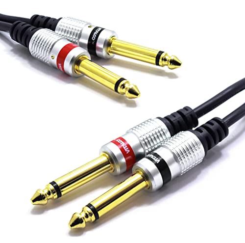 VITALCO 2x 6.3mm Klinke auf 2x 6.3 Mono Klinkenstecker Kabel 3m Doppel Jack TS Männlich Stereo Audiokabel von VITALCO