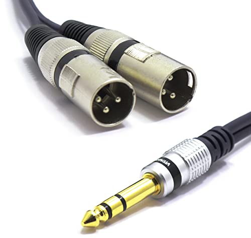 VITALCO 2x XLR Stecker auf Stereo Klinke Kabel 1.5m Mikrofonkabel 3 Polig Männlich auf 6,3 TRS Klinkenstecker Adapter VITALCO 2x XLR Stecker auf Stereo Klinke Kabel 1.5m Mikrofonkabel 3 Polig Männlich auf 6,3 TRS Klinkenstecker Adapter von VITALCO
