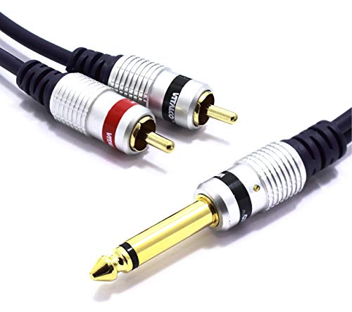 VITALCO 6,35 mm Mono auf 2 x RCA Kabel, 3 m, Dual Cinch Stecker auf Klinke 6,35 mm, Anschluss Adapter VITALCO 6,35 mm Mono auf 2 x RCA Kabel, 3 m, Dual Cinch Stecker auf Klinke 6,35 mm, Anschluss Adapter von VITALCO