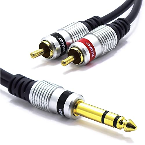 VITALCO 6.3mm Stereo Klinke auf Cinch Kabel 3m 2x Male Cinch Stecker zu Stereo Grosse Klinke Audio Adapter VITALCO 6.3mm Stereo Klinke auf Cinch Kabel 3m 2x Male Cinch Stecker zu Stereo Grosse Klinke Audio Adapter von VITALCO
