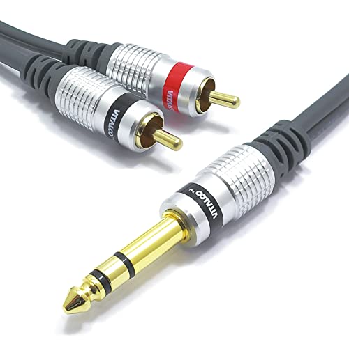 VITALCO 6.3mm Stereo Klinke auf Cinch Kabel 5m 2x Male Cinch Stecker zu Stereo Grosse Klinke Audio Adapter VITALCO 6.3mm Stereo Klinke auf Cinch Kabel 5m 2x Male Cinch Stecker zu Stereo Grosse Klinke Audio Adapter von VITALCO