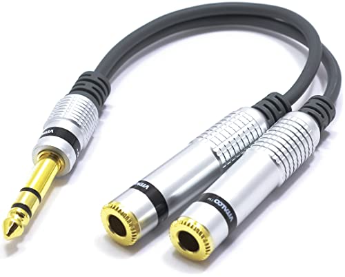 VITALCO 6.3mm Stereo auf 2X 6.3 weiblich Stereo Klinke Adapter Kabel Männlich Klinkenstecker auf Zwei Klinke Buchse TRS Audio Y-Kabel Splitter Verteiler VITALCO 6.3mm Stereo auf 2X 6.3 weiblich Stereo Klinke Adapter Kabel Männlich Klinkenstecker auf Zwei Klinke Buchse TRS Audio Y-Kabel Splitter Verteiler von VITALCO