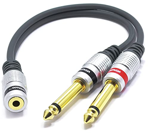 VITALCO Adapter 3.5 auf 2X 6.3 Audio 2X 6.3mm Mono Klinke Stecker Männlich auf 3,5mm Stereo AUX Klinke Buchse Kabel Klinkenstecker Kupplung VITALCO Adapter 3.5 auf 2X 6.3 Audio 2X 6.3mm Mono Klinke Stecker Männlich auf 3,5mm Stereo AUX Klinke Buchse Kabel Klinkenstecker Kupplung von VITALCO