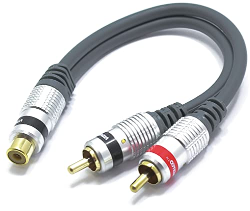 VITALCO Cinch auf 2x Cinch Audio Y Splitter Adapter 1 Chinch Buchse zu Zwei RCA Stecker Subwoofer koax Y kabel Verteiler VITALCO Cinch auf 2x Cinch Audio Y Splitter Adapter 1 Chinch Buchse zu Zwei RCA Stecker Subwoofer koax Y kabel Verteiler von VITALCO