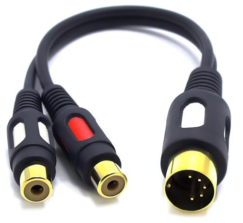 VITALCO DIN Cinch Audio Adapter DIN 5 Pol Stecker auf 2X RCA Dual Cinch Buchse Männlich auf Weiblich 5-Polig 5 Poliger VITALCO DIN Cinch Audio Adapter DIN 5 Pol Stecker auf 2X RCA Dual Cinch Buchse Männlich auf Weiblich 5-Polig 5 Poliger von VITALCO