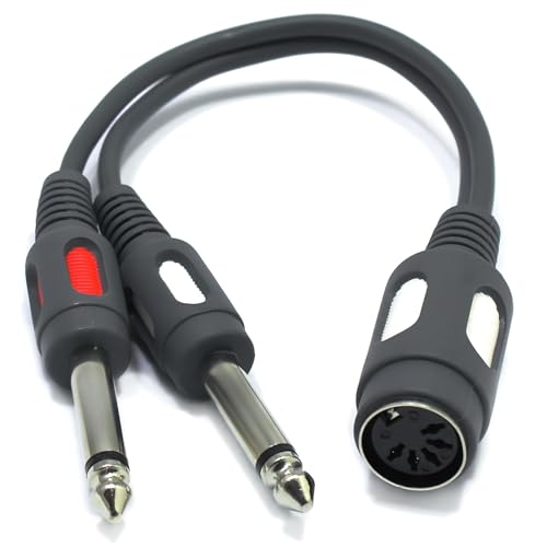 VITALCO DIN Klinke Audio Adapter DIN 5 Pol Buchse auf 2X 6,3mm TS Mono Dual Klinke Stecker Männlich auf Weiblich 5-Polig 5 Poliger VITALCO DIN Klinke Audio Adapter DIN 5 Pol Buchse auf 2X 6,3mm TS Mono Dual Klinke Stecker Männlich auf Weiblich 5-Polig 5 Poliger von VITALCO