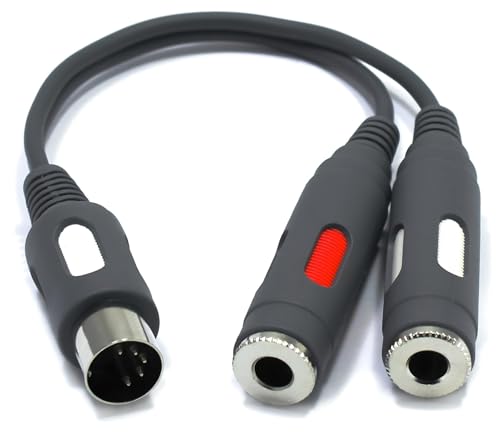 VITALCO DIN Klinke Audio Adapter DIN 5 Pol Stecker auf 2X 6,3mm TS Mono Dual Klinke Buchse Männlich auf Weiblich 5-Polig 5 Poliger VITALCO DIN Klinke Audio Adapter DIN 5 Pol Stecker auf 2X 6,3mm TS Mono Dual Klinke Buchse Männlich auf Weiblich 5-Polig 5 Poliger von VITALCO