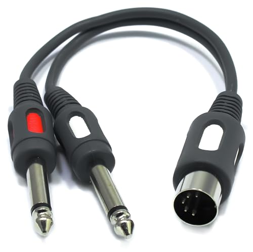VITALCO DIN Klinke Audio Adapter DIN 5 Pol Stecker auf 2X 6,3mm TS Mono Dual Klinke Stecker Männlich auf Männlich 5-Polig 5 Poliger VITALCO DIN Klinke Audio Adapter DIN 5 Pol Stecker auf 2X 6,3mm TS Mono Dual Klinke Stecker Männlich auf Männlich 5-Polig 5 Poliger von VITALCO