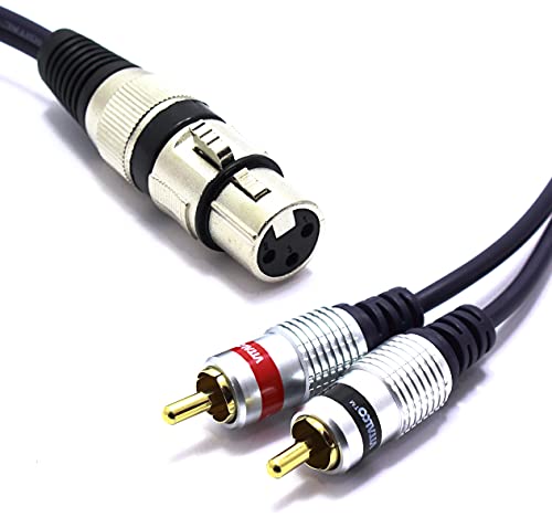 VITALCO XLR Buchse auf 2x Cinch Stereo Kabel 3m Mikrofonkabel 3 Polig auf Chinch Adapter von VITALCO