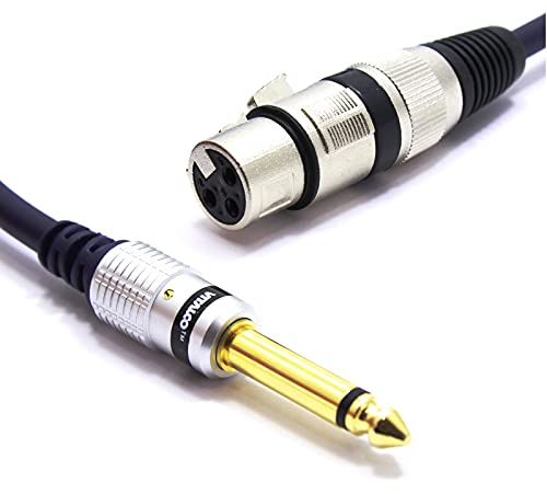 VITALCO XLR Buchse auf 6,3mm Mono Klinke Kabel 5m Mikrofonkabel 3 Polig auf 6.3 TS Klinkenstecker Adapter von VITALCO