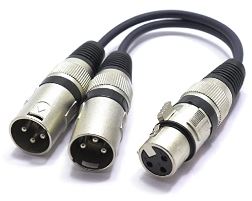 VITALCO XLR Splitter Audio Adapter XLR Buchse auf 2x XLR Stecker 3 Polig Splitterkabel Y-Kabel Vertailer Weiblich auf Dual Männlich von VITALCO