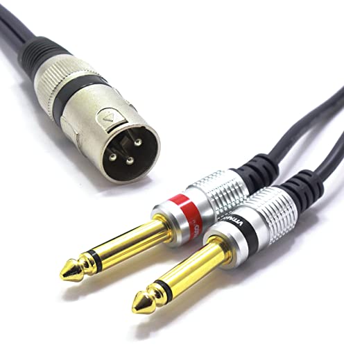 VITALCO XLR Stecker auf 2x 6.3mm TS Klinke Kabel 1.5m Mikrofonkabel 3 Polig auf Mono Klinkenstecker Audio Adapter von VITALCO