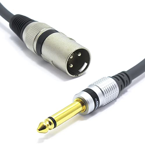 VITALCO XLR Stecker auf 6,3mm Mono Klinke Kabel 3m Mikrofonkabel 3 Polig auf 6,3 TS Klinkenstecker Adapter von VITALCO