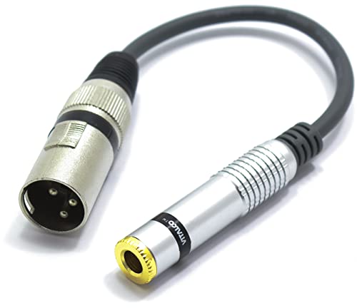 VITALCO XLR Stecker auf 6,3mm Stereo Klinke Buchse Adapter Mikrofon 3 Polig auf 6.3 TRS Klinkenstecker Audio Kabel von VITALCO