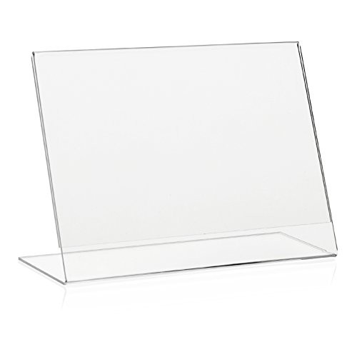 5 Stück VITAdisplays DIN A5 Tischaufsteller, Werbeaufsteller, L-Ständer, L-Aufsteller im Querformat, Tischaufsteller aus original PLEXIGLAS von VITAdisplays